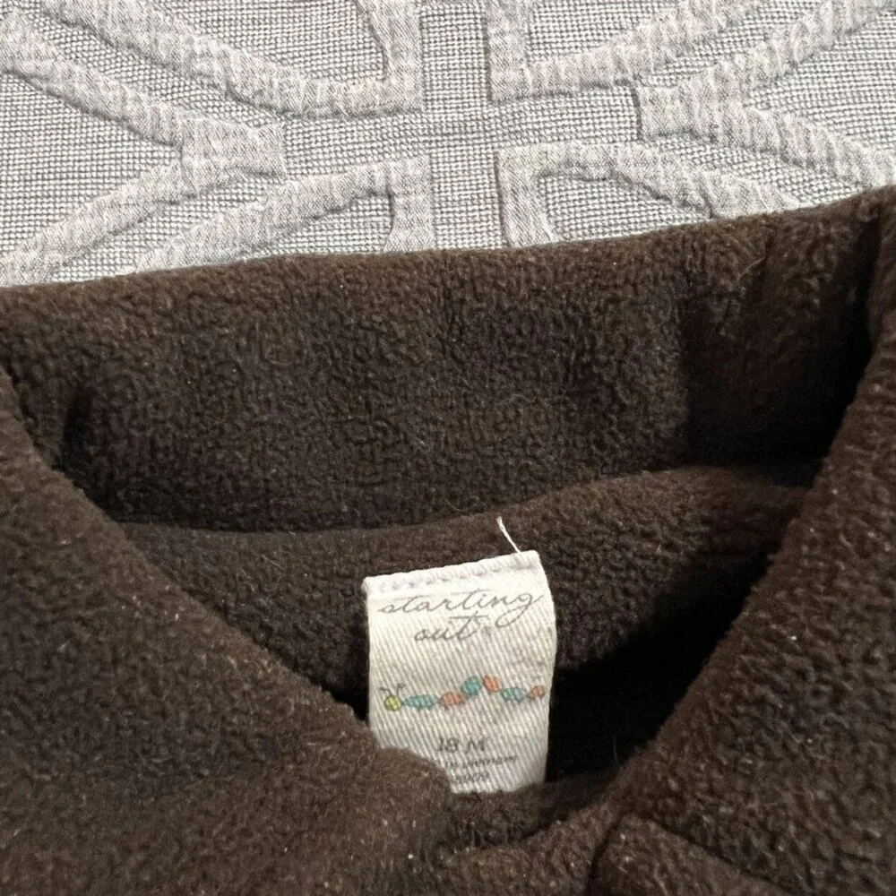 Starting Out 18m Brown Fleece Peacoat Coat